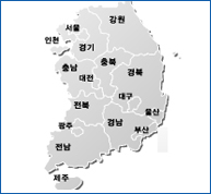 지도에 표시된 시도별자격교육관 안내